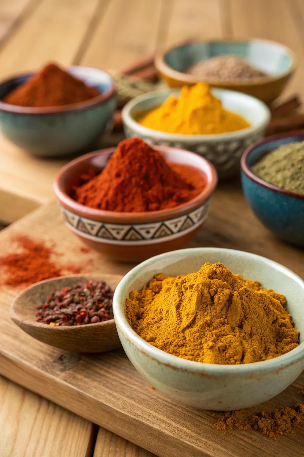 A medley of seasonings bringing the scents of Morocco to your cooking.