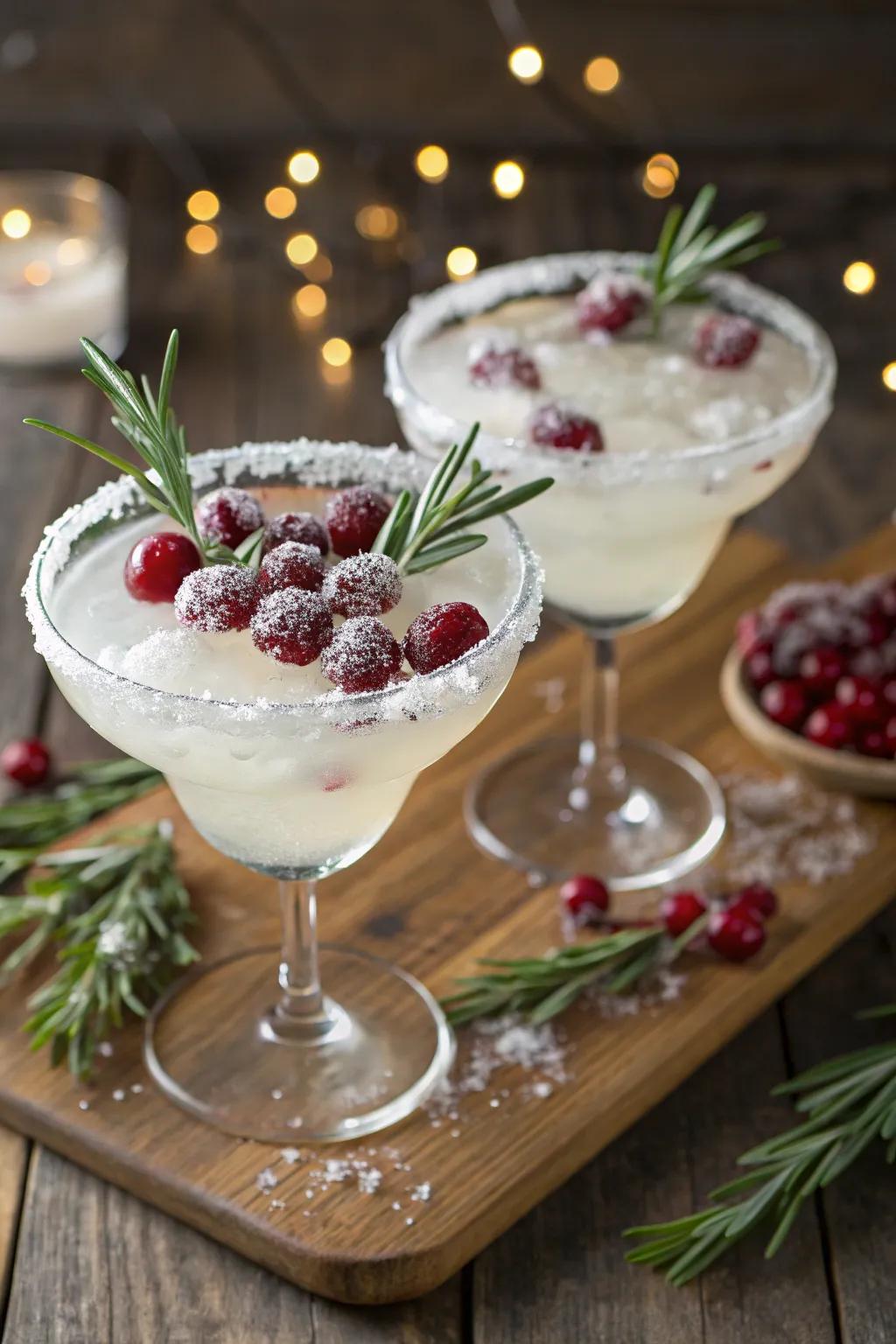 Invigorating frosted berry margaritas to ignite your evening’s festivities.
