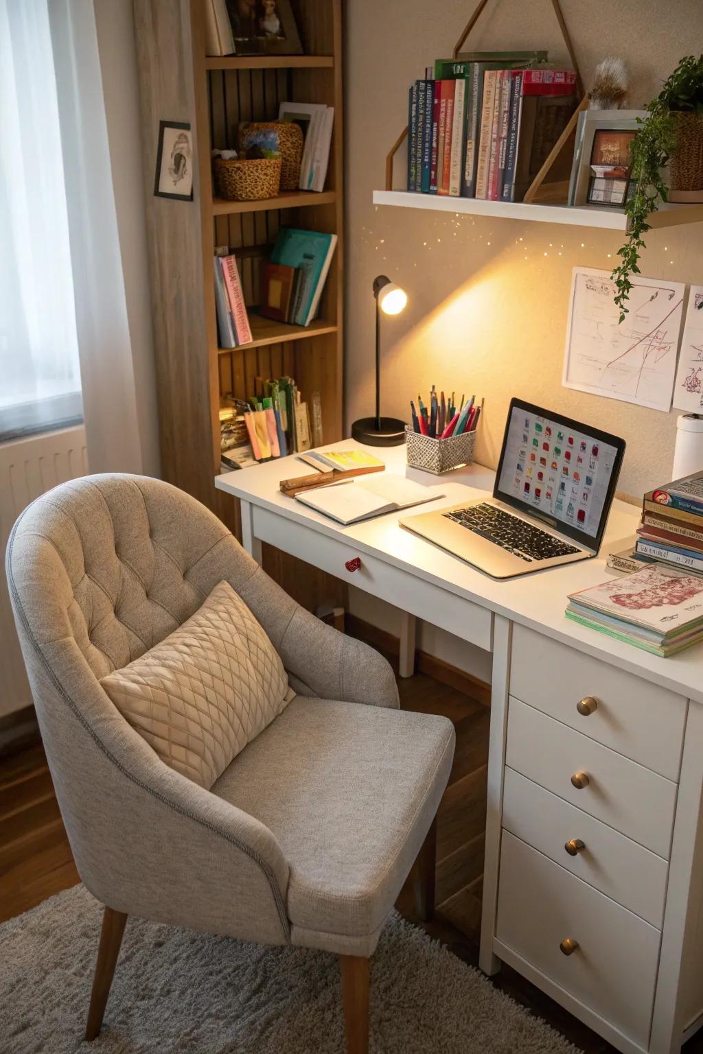 A dedicated homework station encourages productivity and organization.