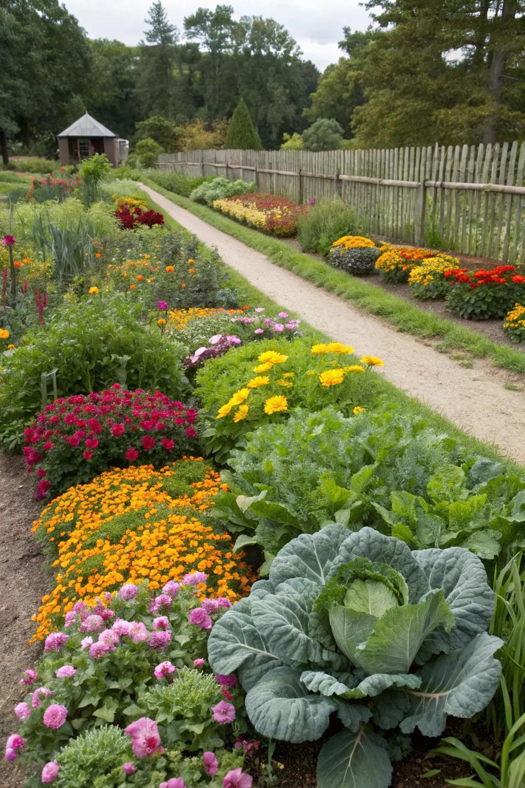 Mix ornamental and edible plants for an attractive and efficient garden.