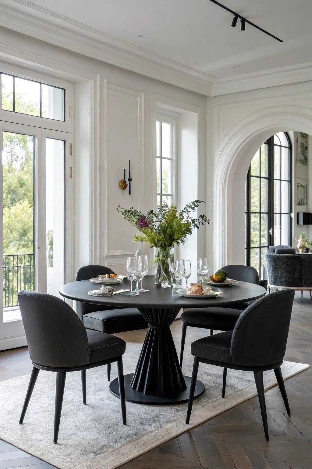 Simple black paint enhances your table with modern beauty.