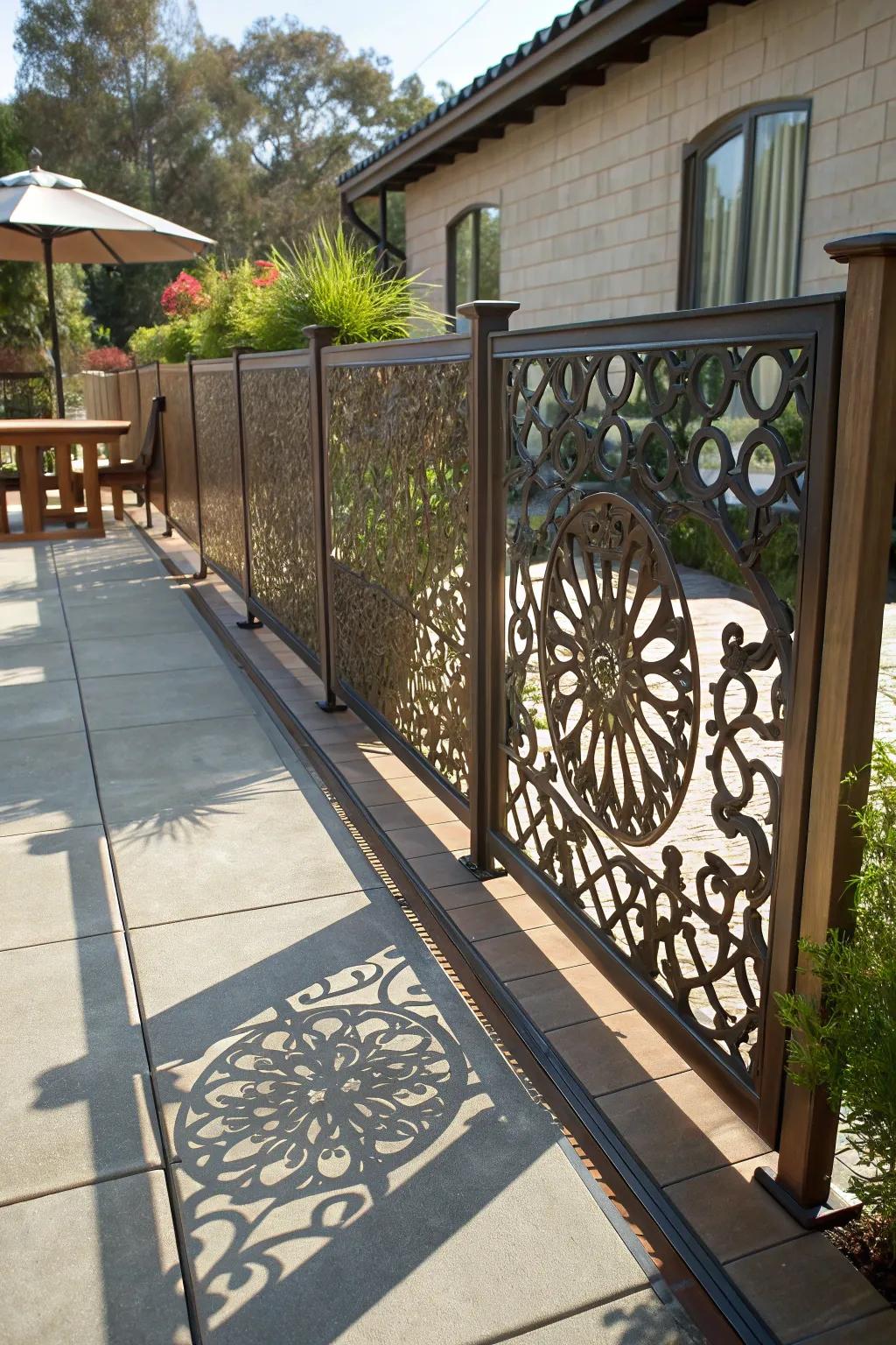 Add artistic elegance with decorated metal panels.