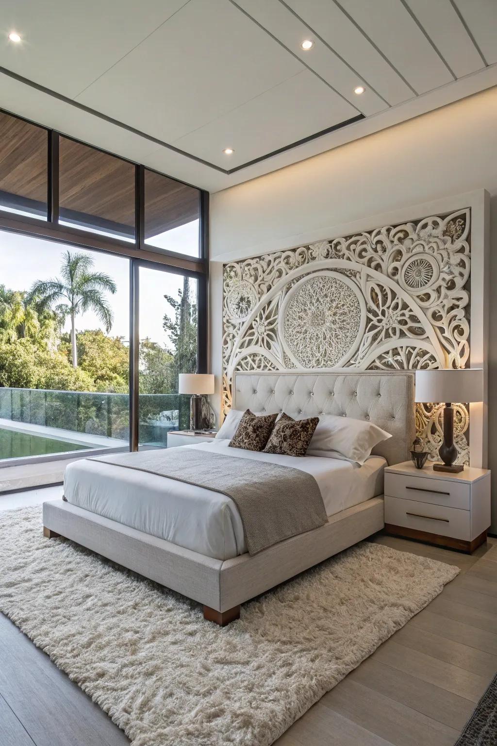 Adding artistic headboards is a great way to personalize platform beds.