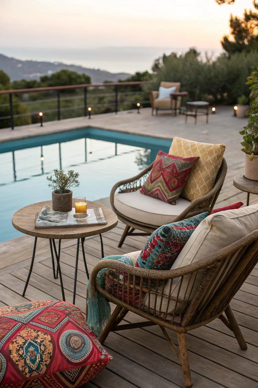 Unwind and host with stylish outdoor seating.