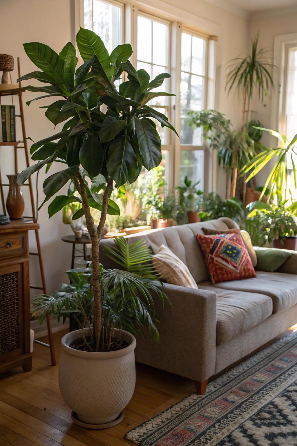 Lush greenery that improves the vitality of the living area.