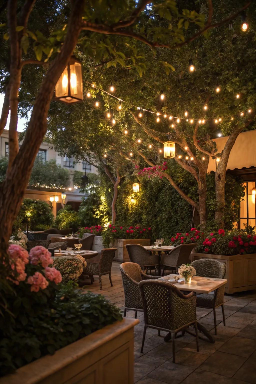 Illumination merged with nature generates an impeccable fusion.