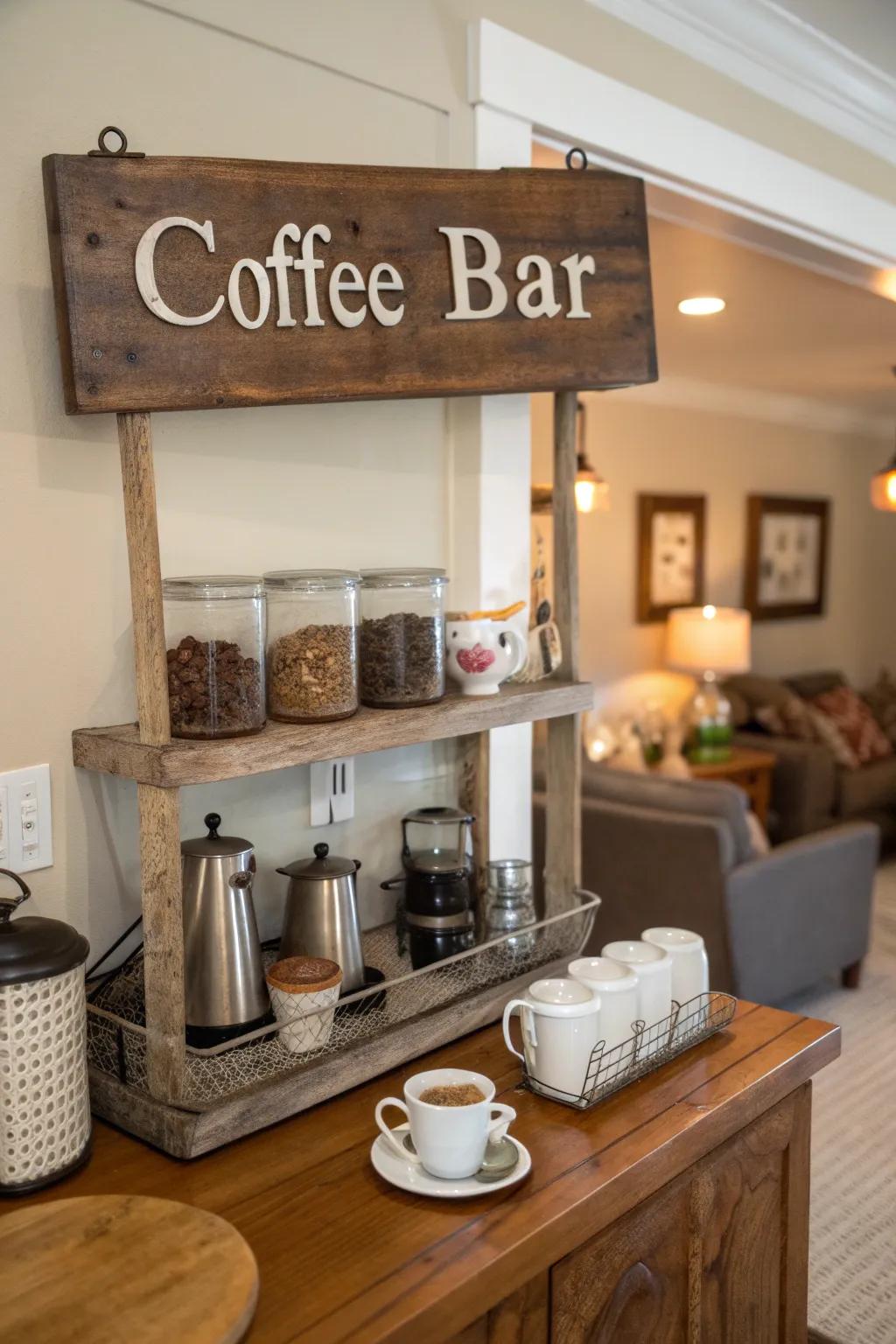 Design a personal coffee nook with elegance.