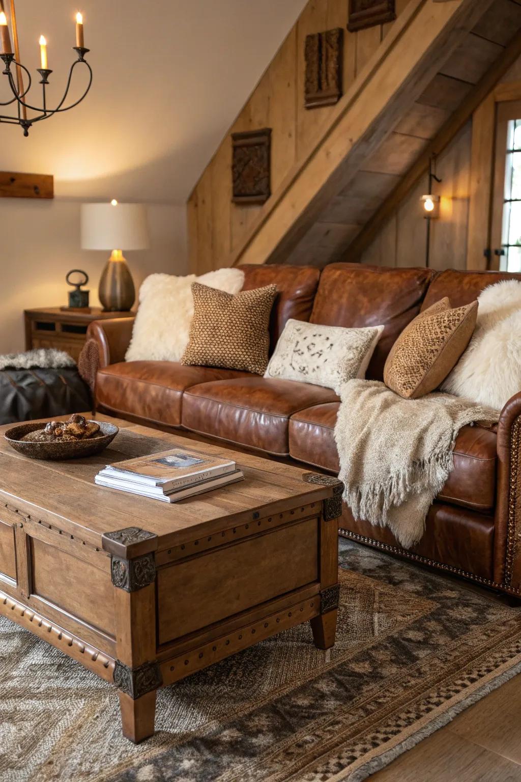 Integrate assorted textures to enrich your living area's profundity.