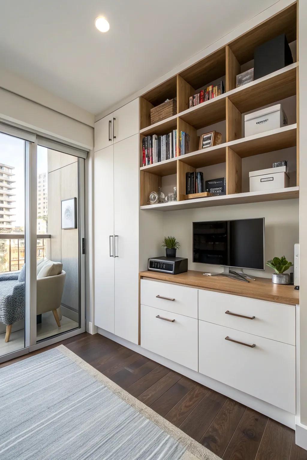 Clever storage solutions keep your condo tidy.