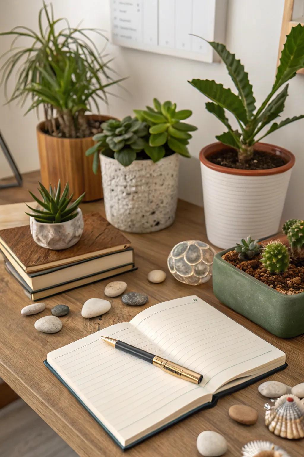 A fresh and vibrant office area made better with plants.