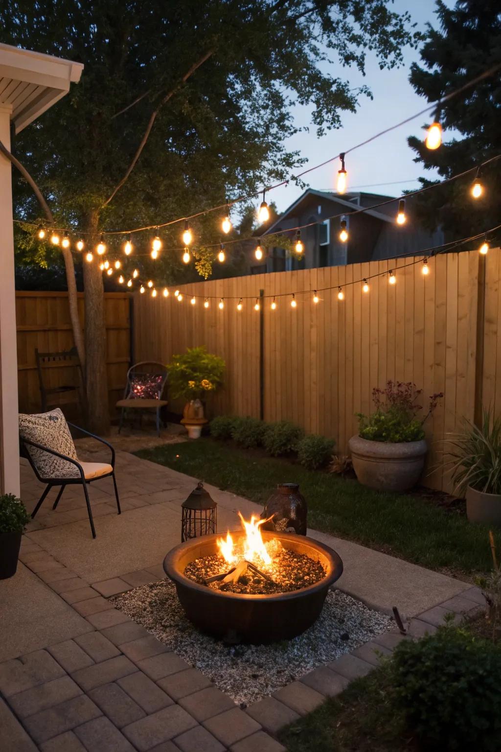 String lights add a magical touch to your patio evenings.