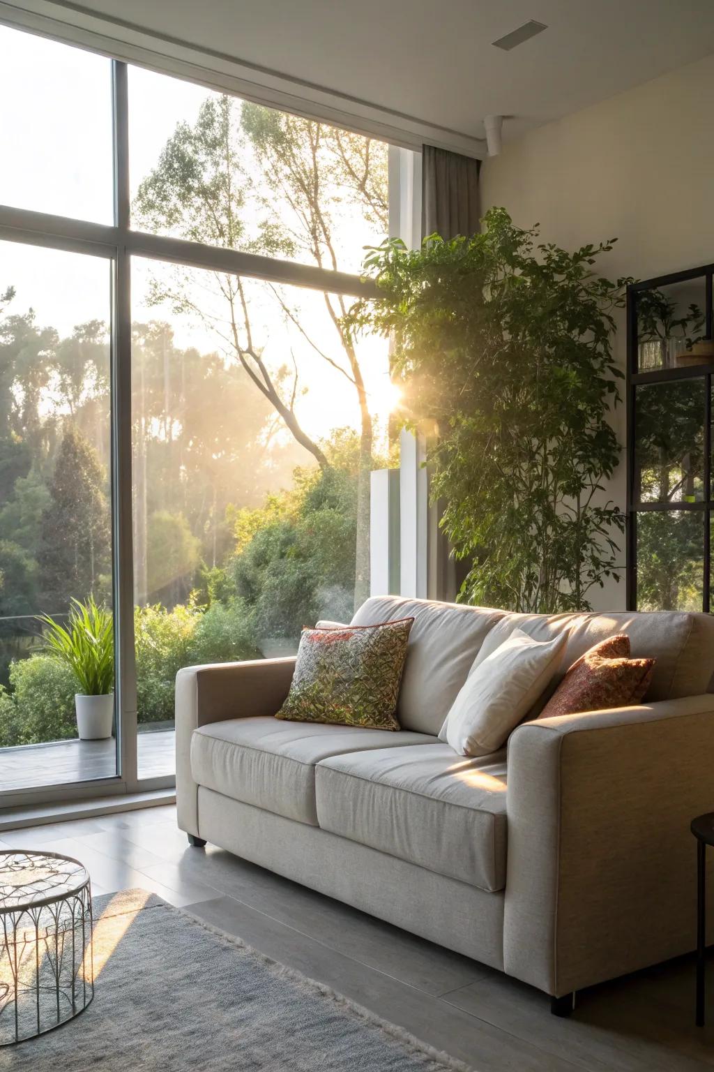 Use natural light to elevate your space's ambiance.