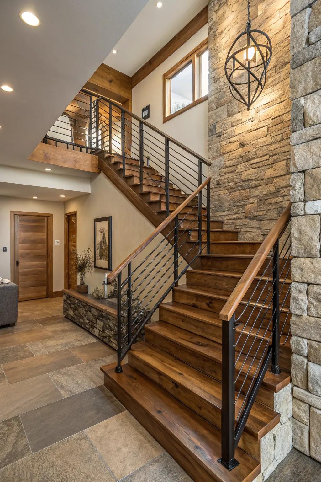 A distinctive combination of materials enriches depth and attention.