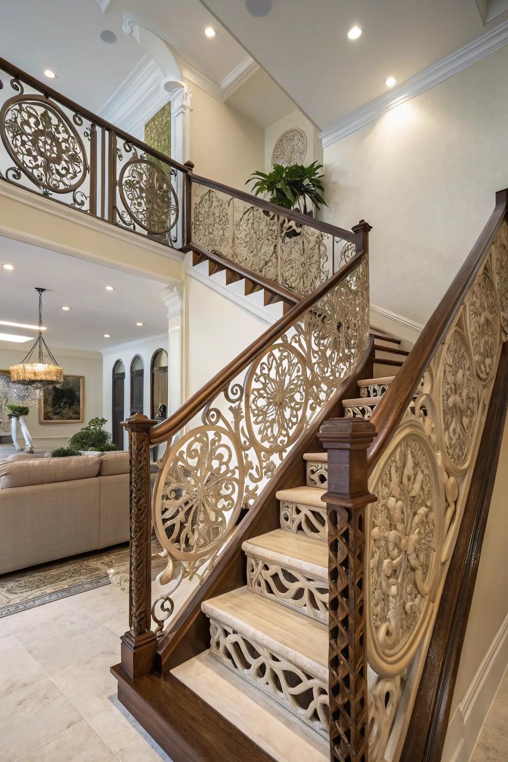 Artistic designs turn railings into striking works of art.