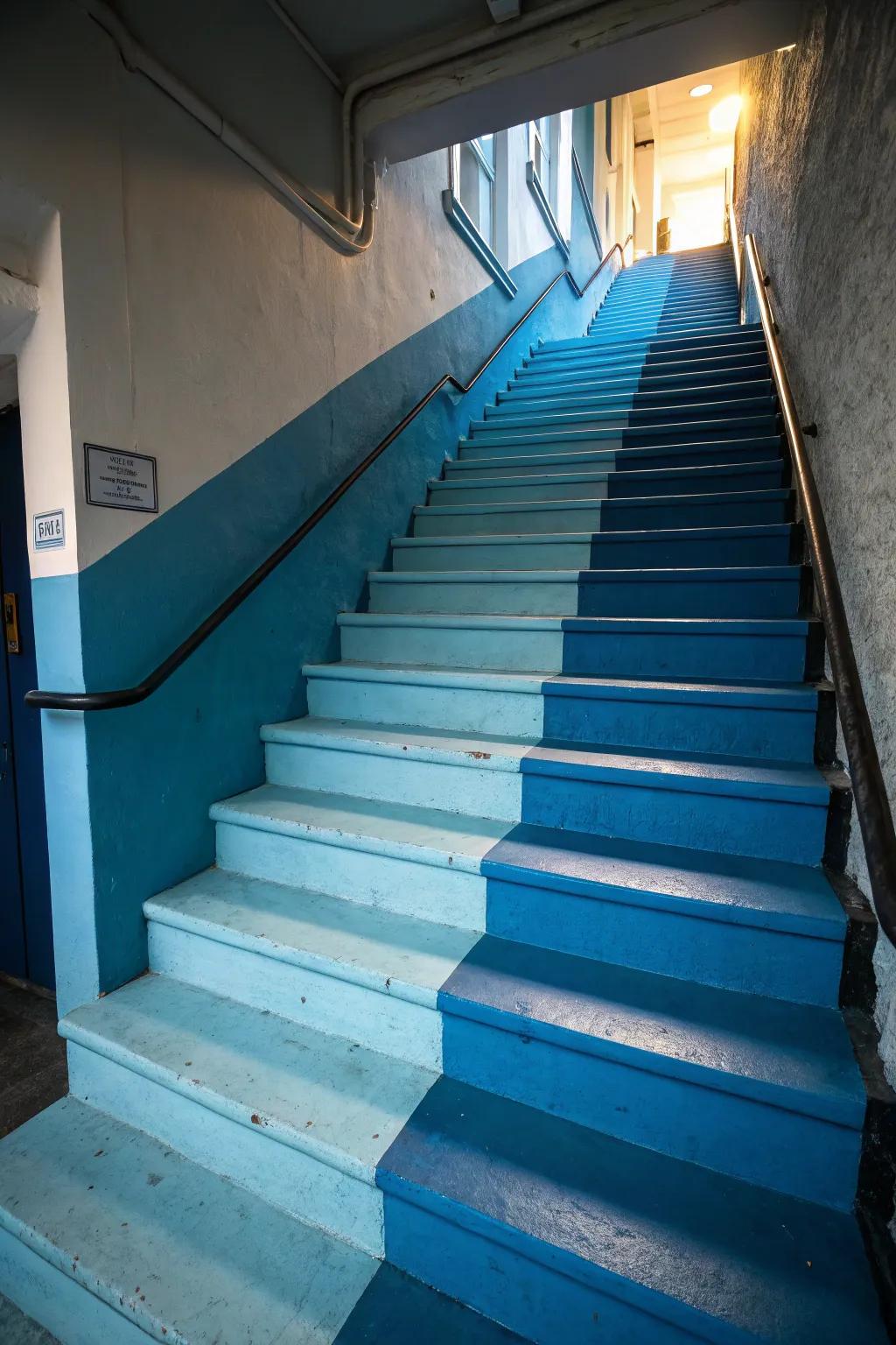 Colorful painted steps add character and a splash of color.