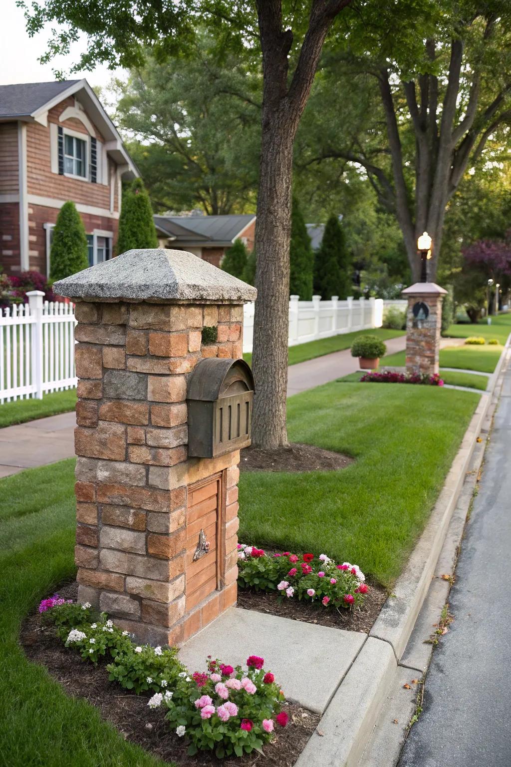 Brick and stone accents make a timeless combination.