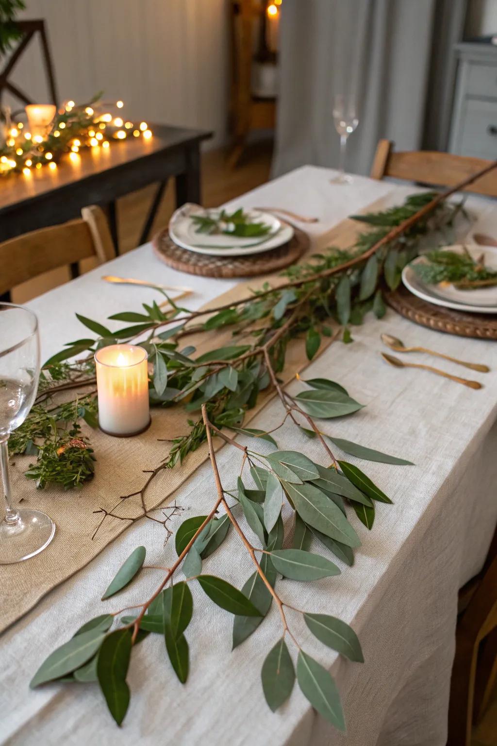 Natural elements offer a fresh, organic impression.