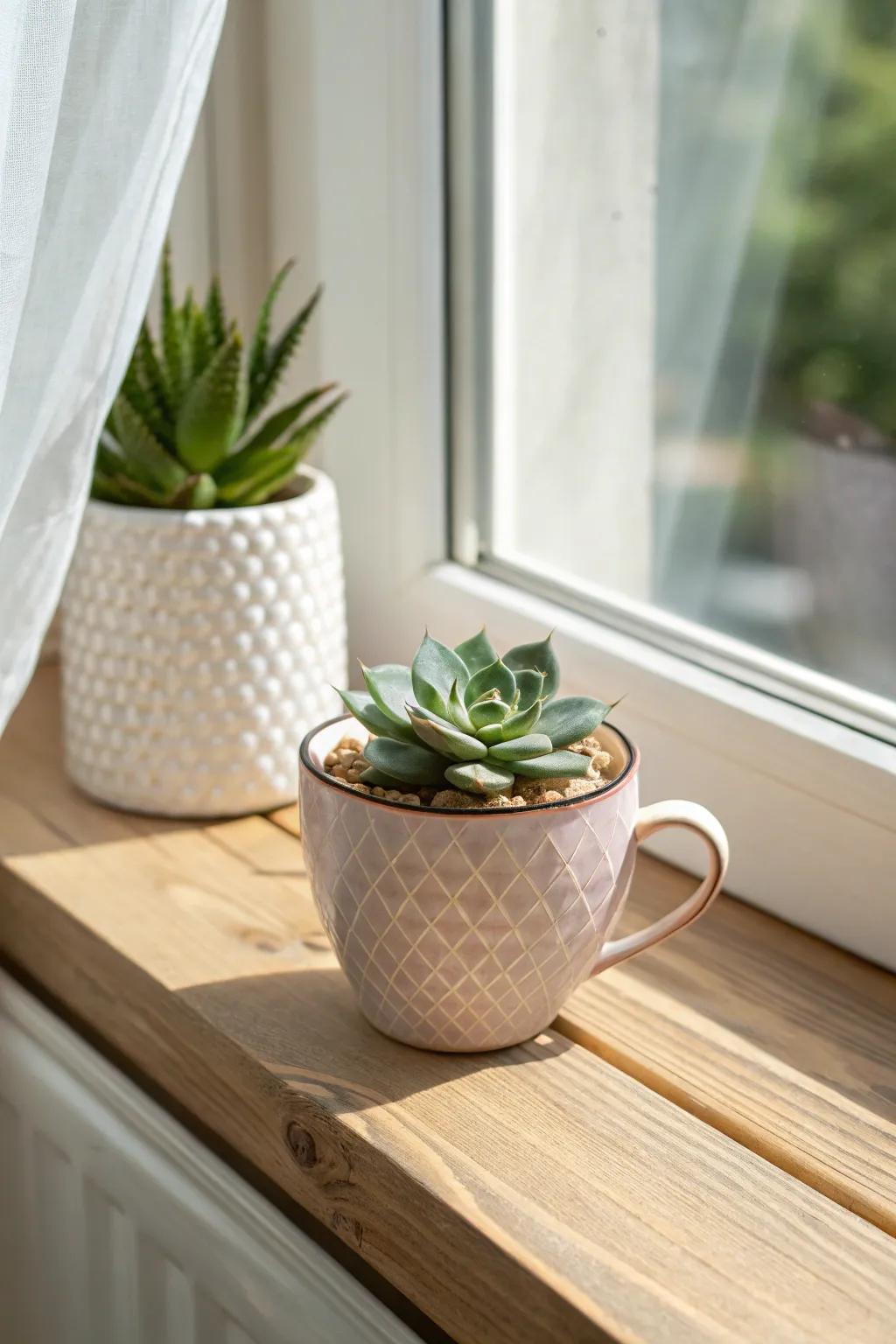 Introduce a dash of nature inside with a superbly fashioned teacup display. 🌿☕