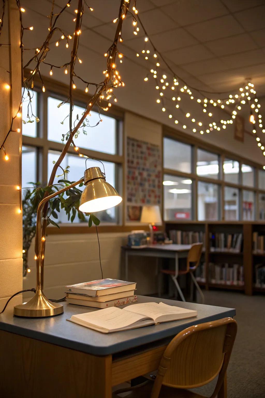 Comforting lighting provides a cozy element to your teaching area.