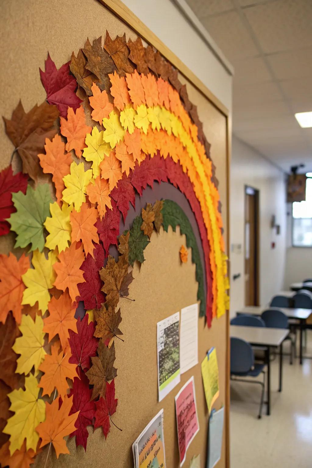 An Autumnal Spectrum brightening the classroom.