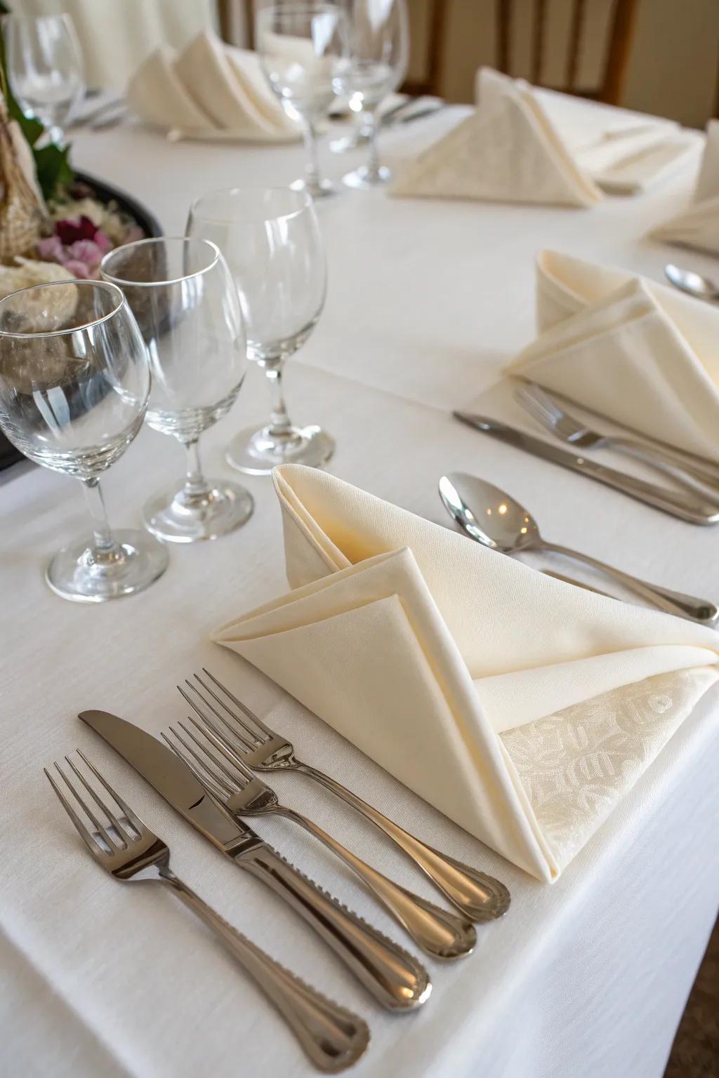 The flatware pouch ensures your table remains chic and well-organized.
