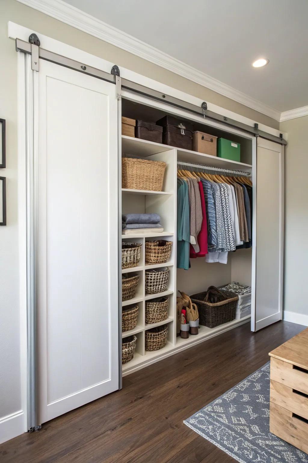 Sliding panels: elegance that saves on space.