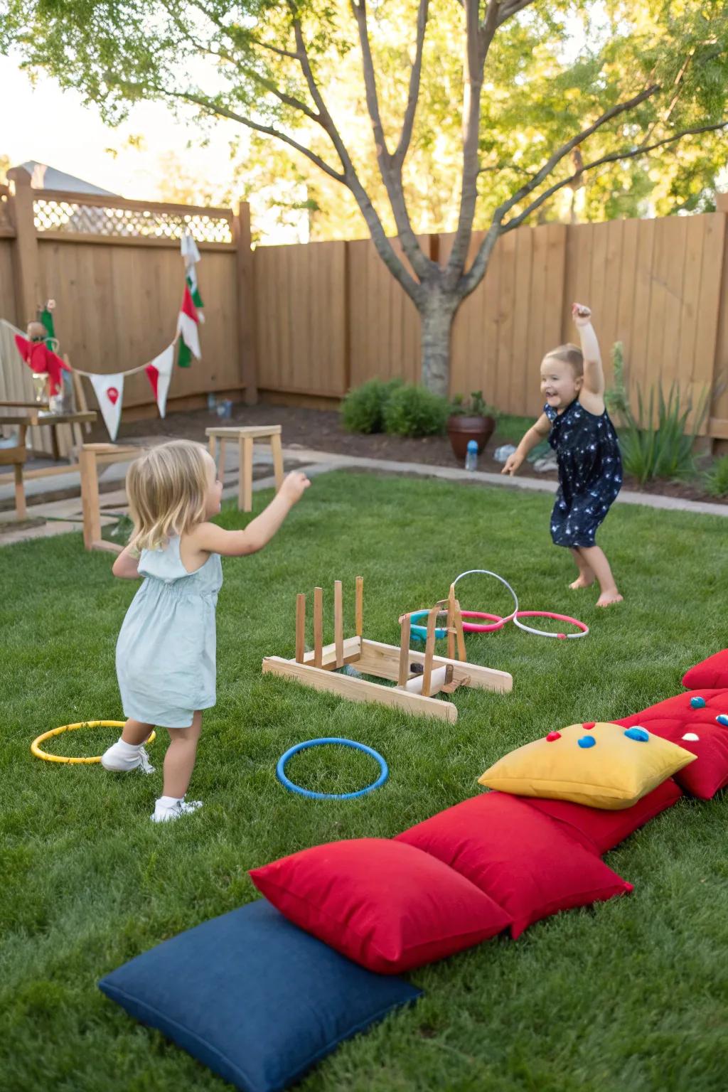 A pocket carnival layout offering continuous entertainment for toddlers.