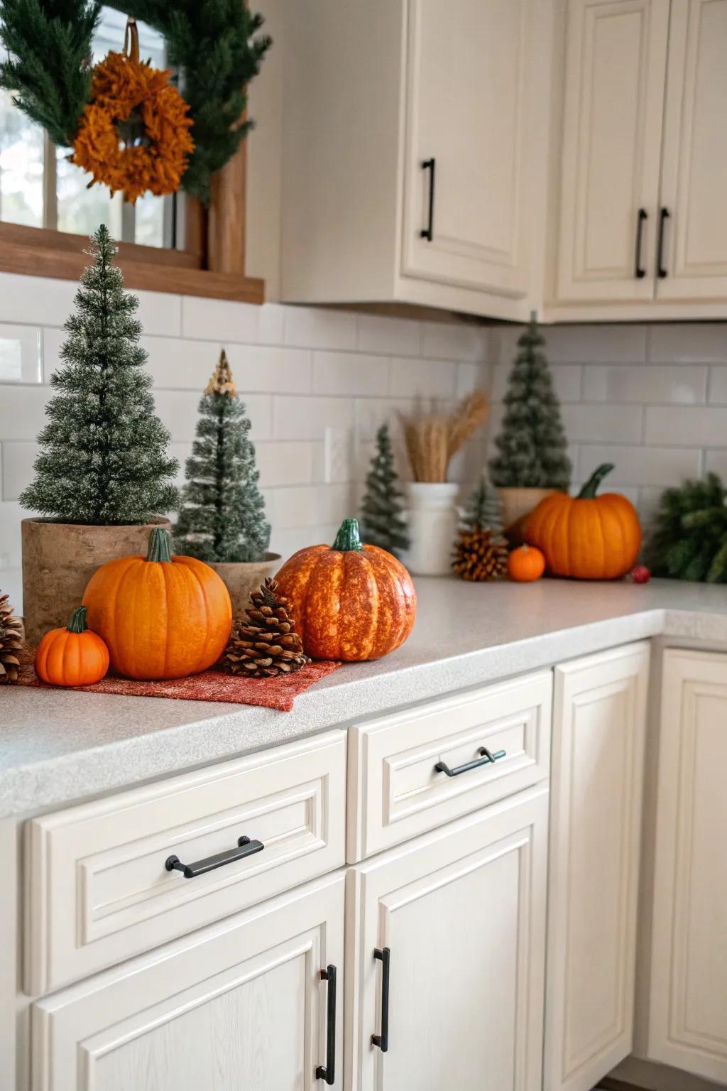 Celebrate the seasons with themed decor above your cabinets.