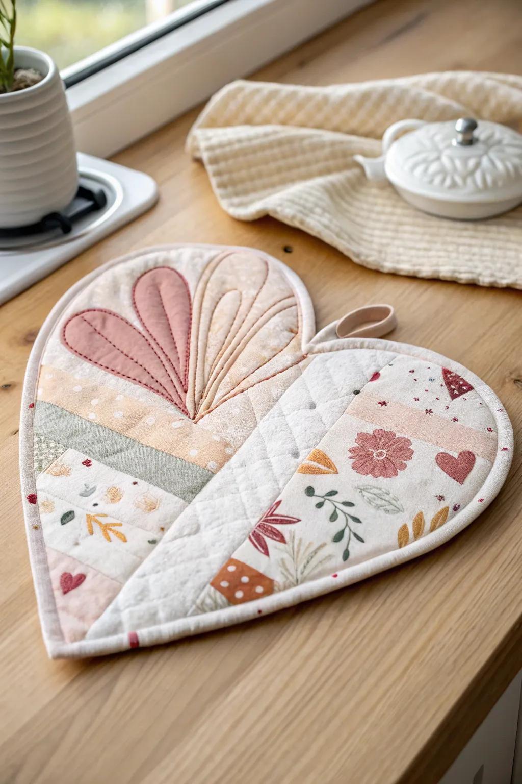 Enhance your Valentine's Day cooking space with captivating heart-shaped heat protectors that merge simplicity with playful designs.