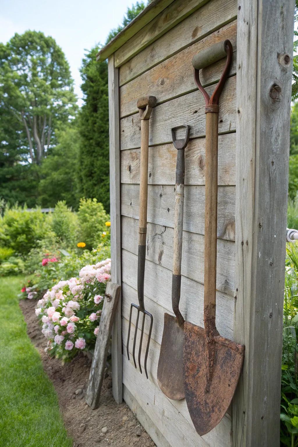 Breathe history into your garden utilizing antique instruments.