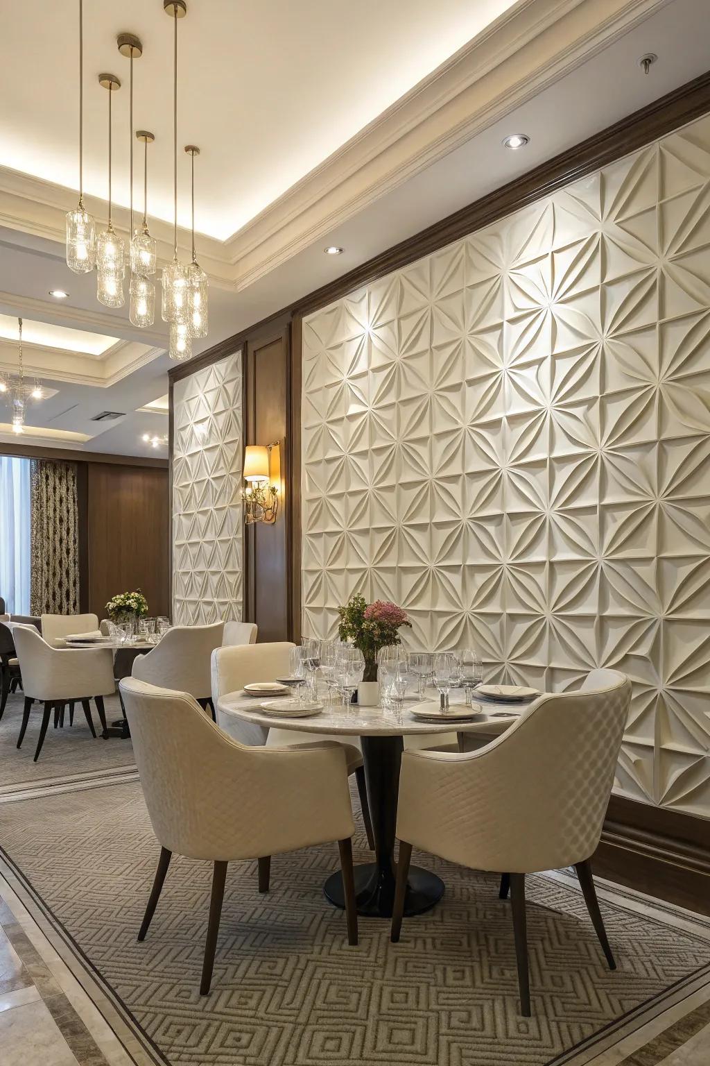 Geometric boards add dimension and a modern touch to any room.