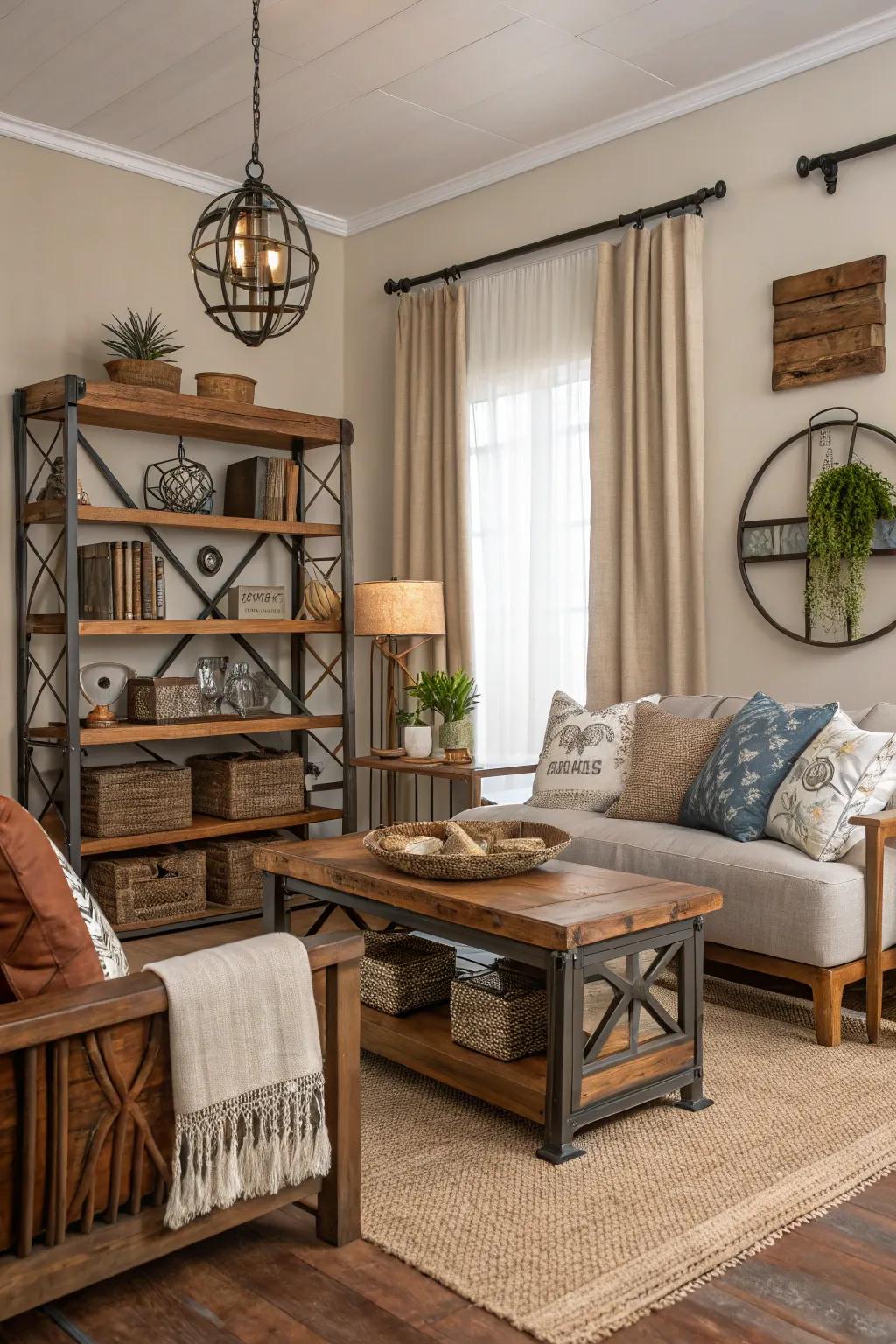 A mix of materials boosts the sophistication of a neutral palette.