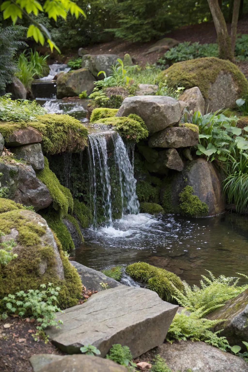 A pond-free waterfall gives the splendor of streaming water devoid of the necessity for a pond.