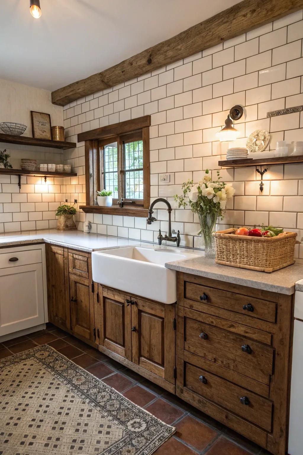 Umber filler for a rustic and comfortable farmhouse feel.