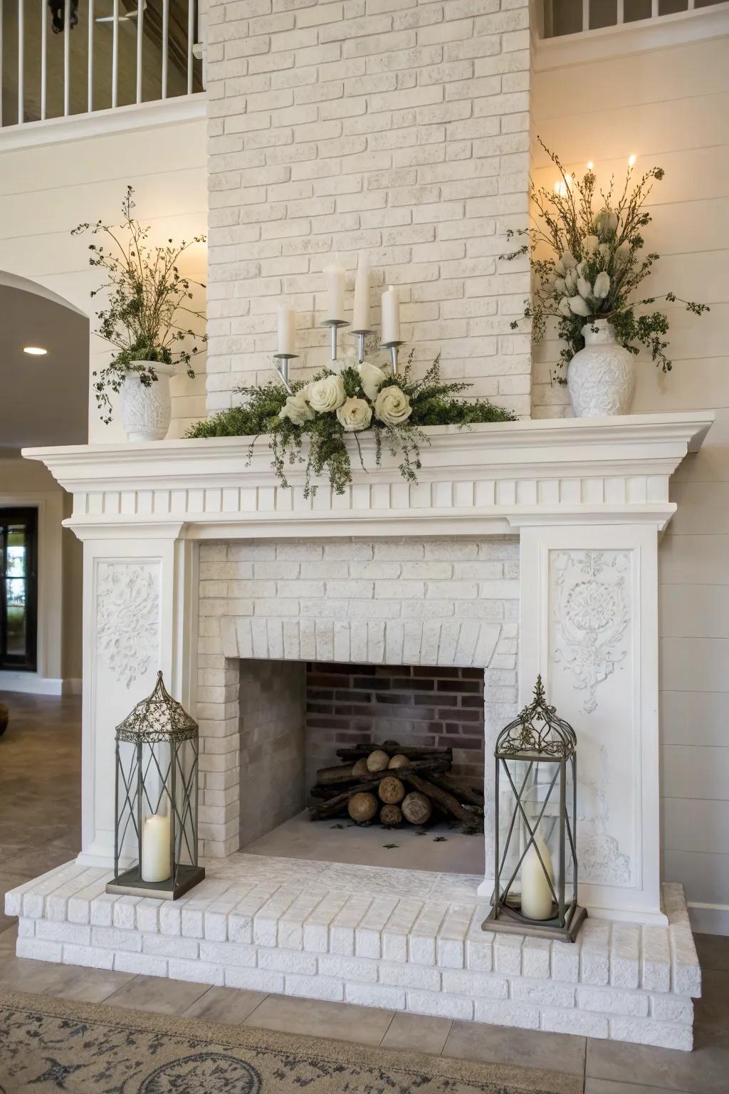 Symmetry provides balance and refinement to the fireplace.