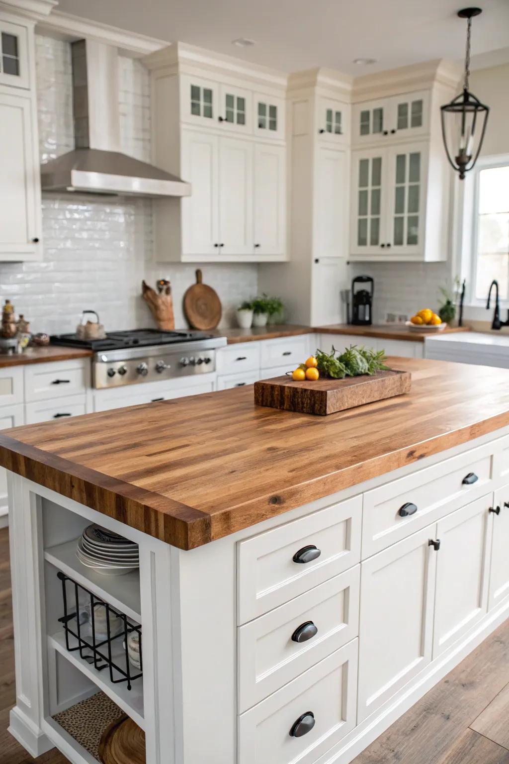 A culinary peninsula that blends panache with practical utility.