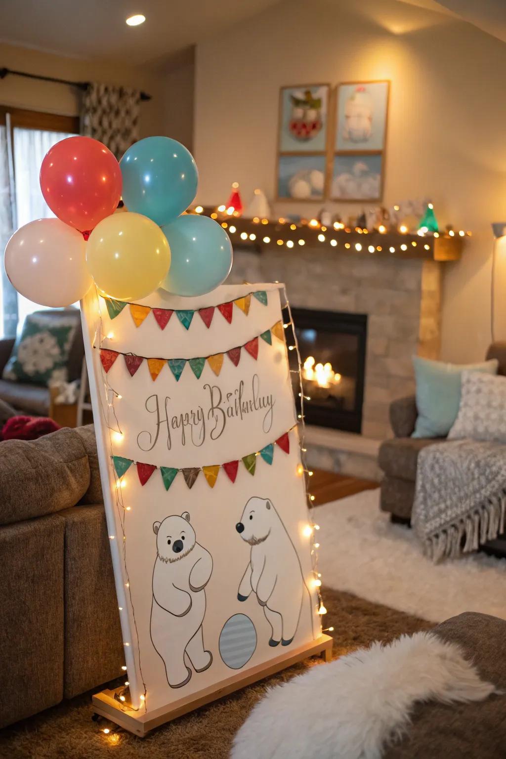 Include a hint of the Arctic with snow bear decorations.