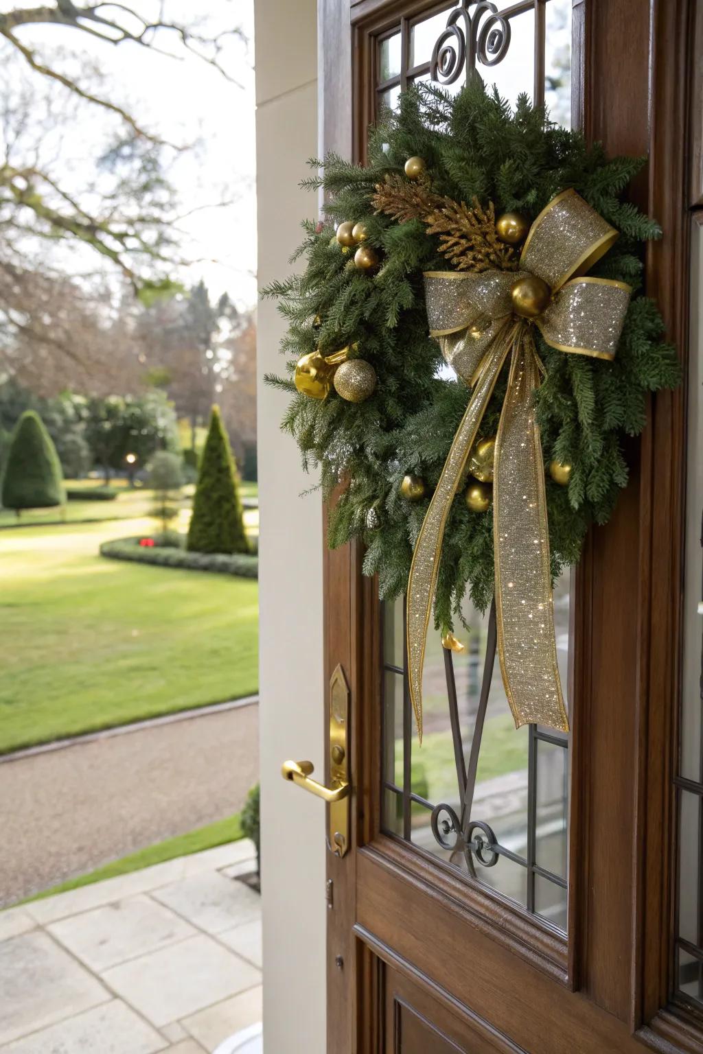 A wreath radiating with extravagance and refinement.