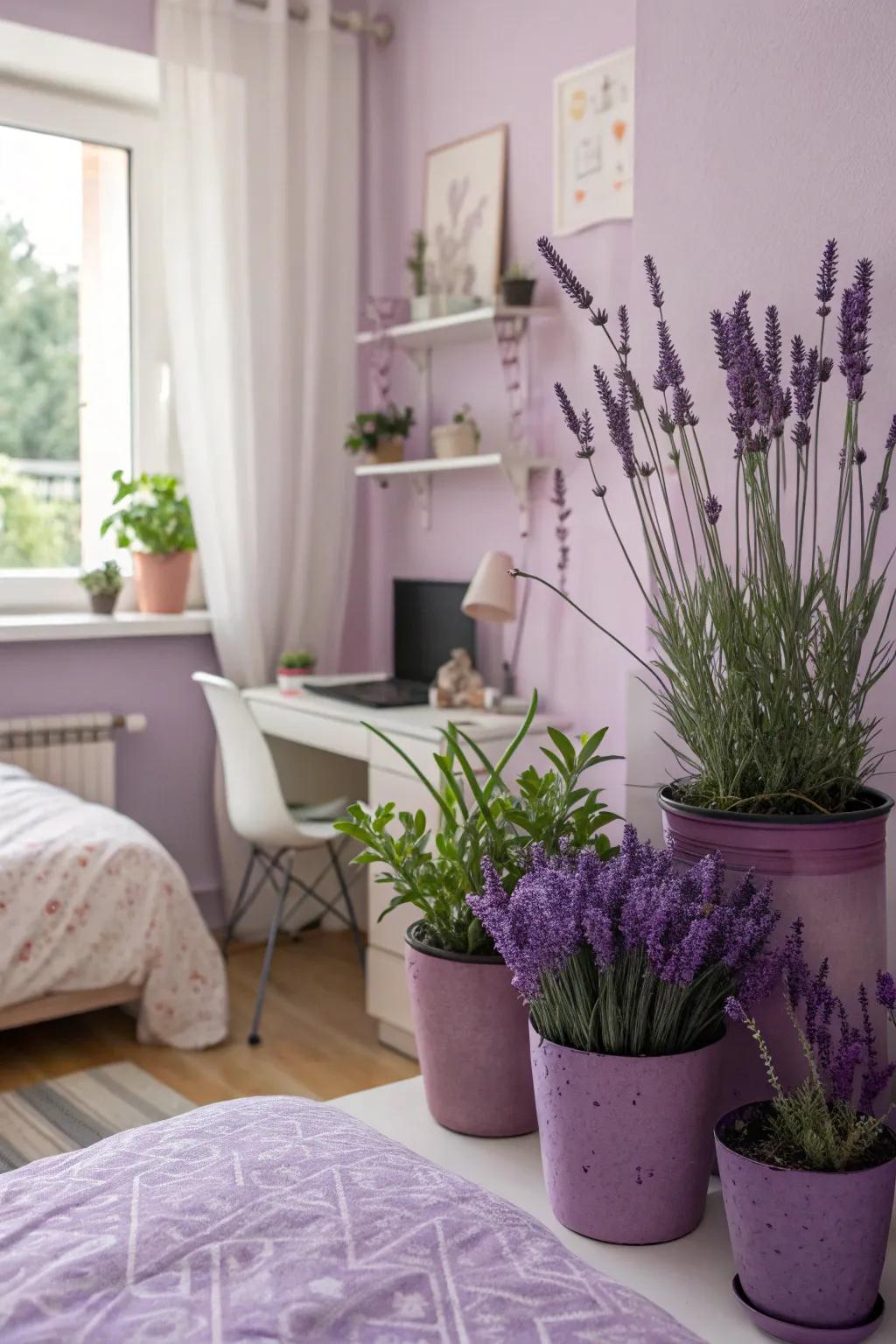Infuse your room with life through violet plants.