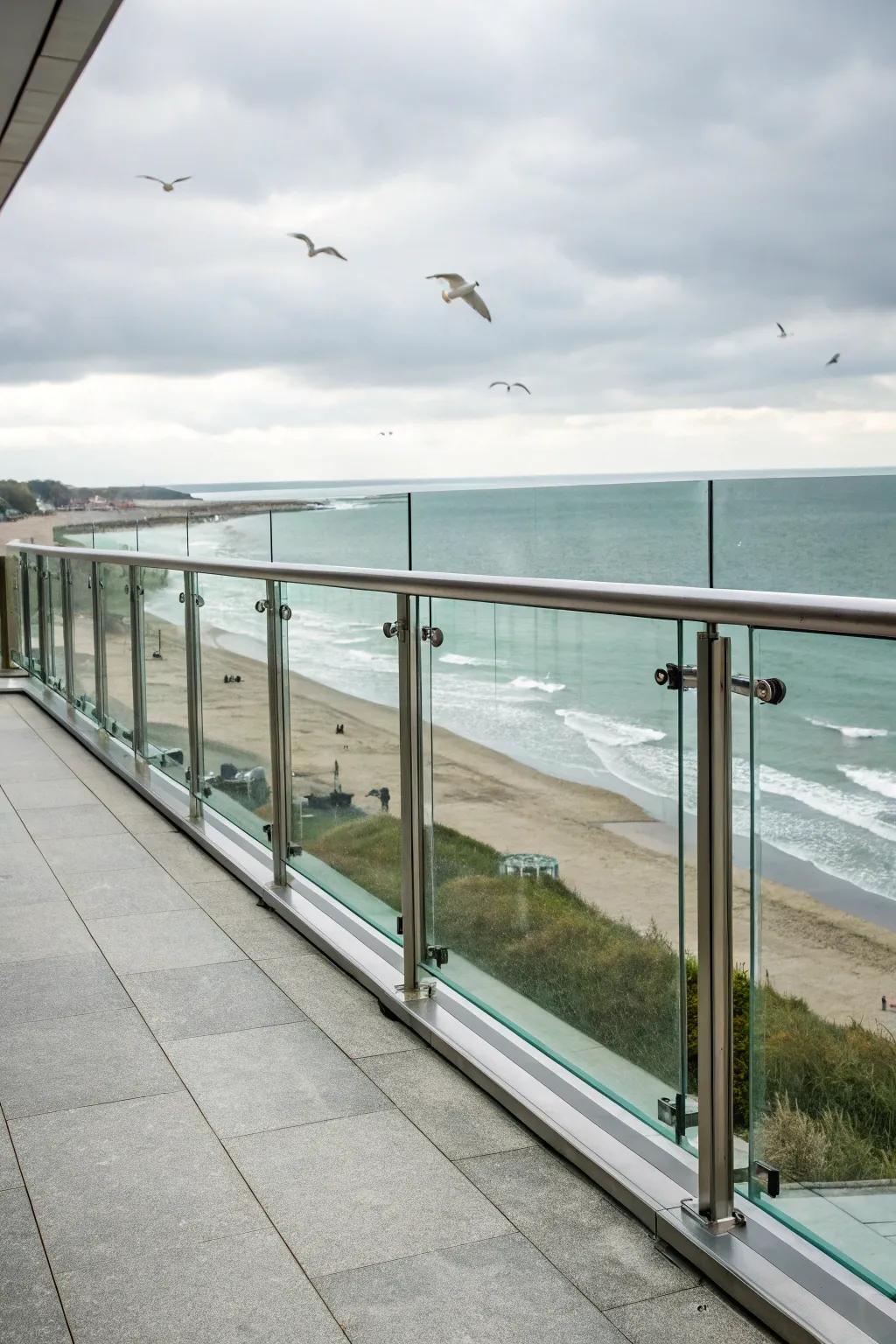 Elegant aluminum and crystal railings protecting a stunning vista.