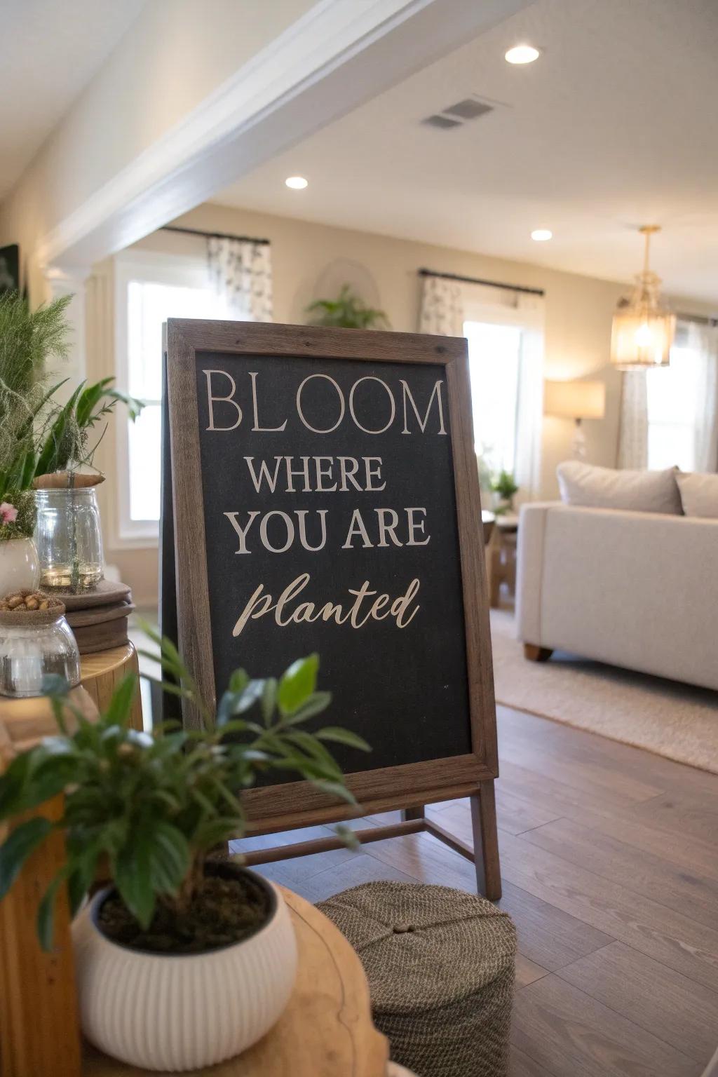 Motivation blooms on this spring chalkboard.