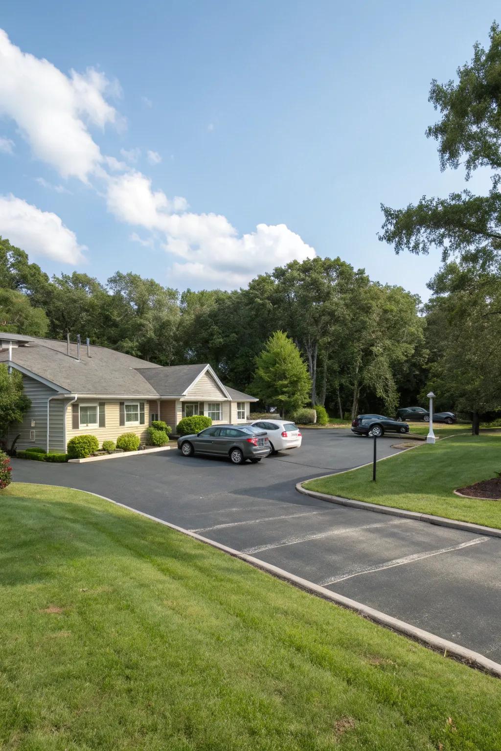Practical parking areas blend usefulness with style.