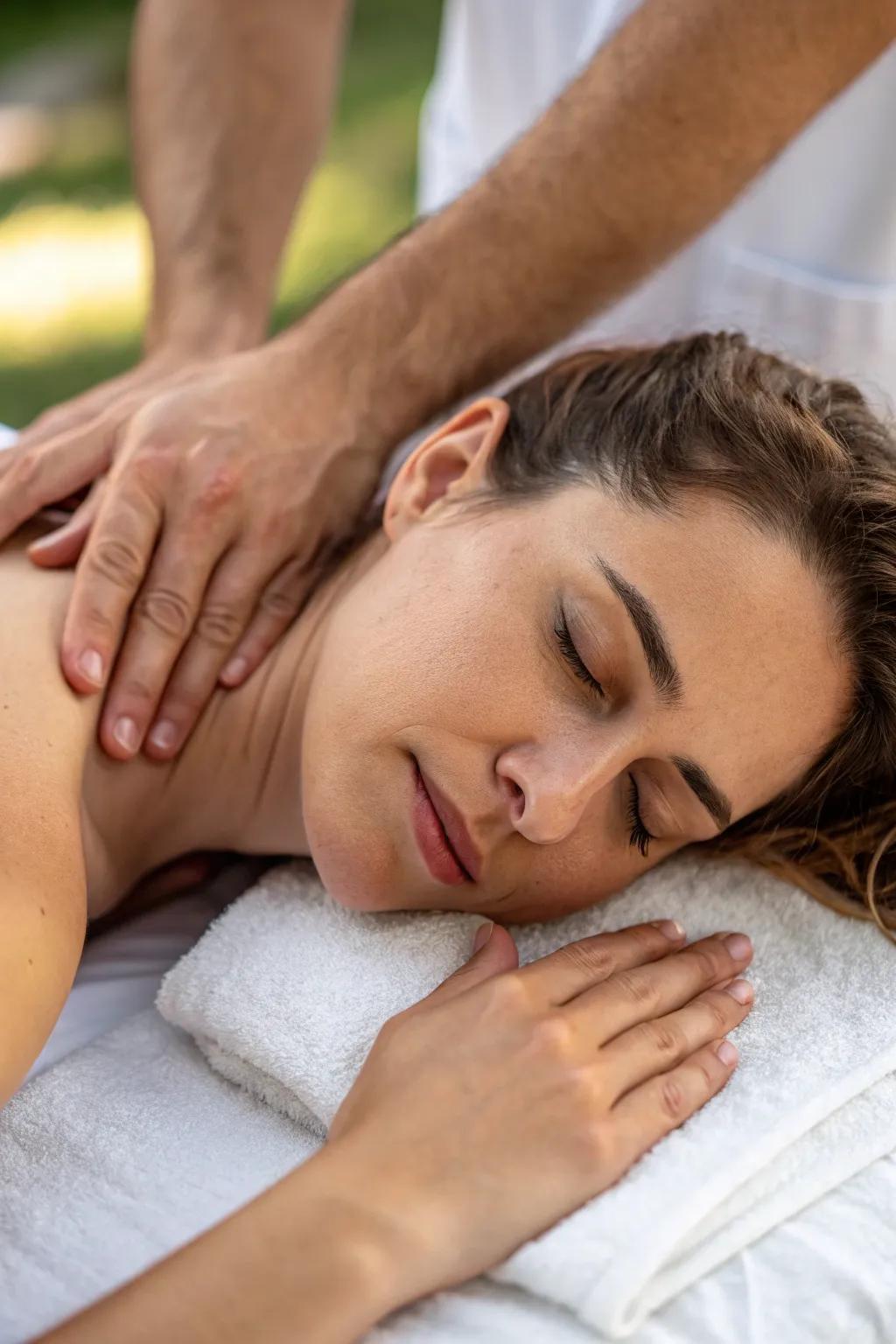 Focus on areas of tension for utmost relaxation.