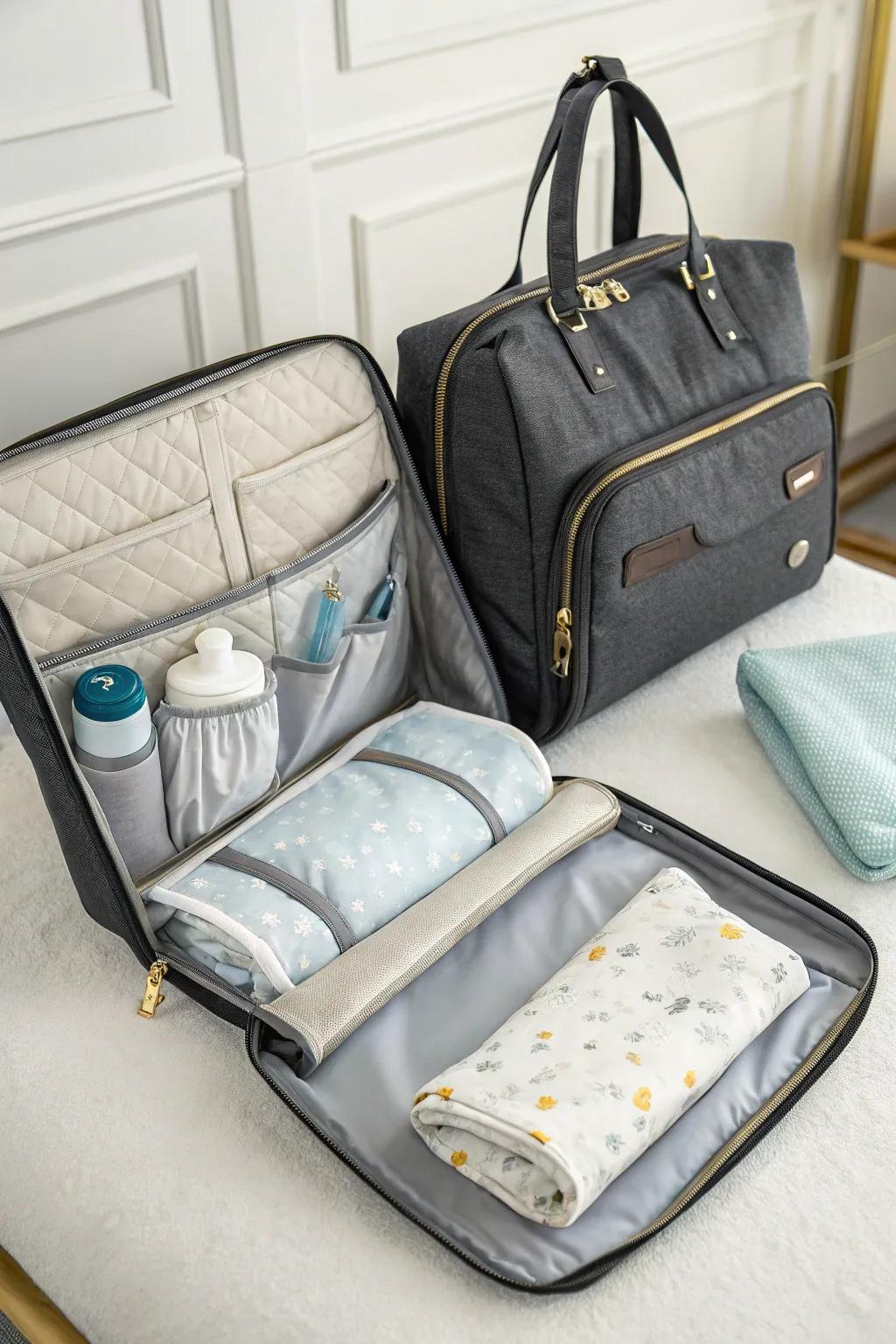 A compact change mat ensures ease when traveling.
