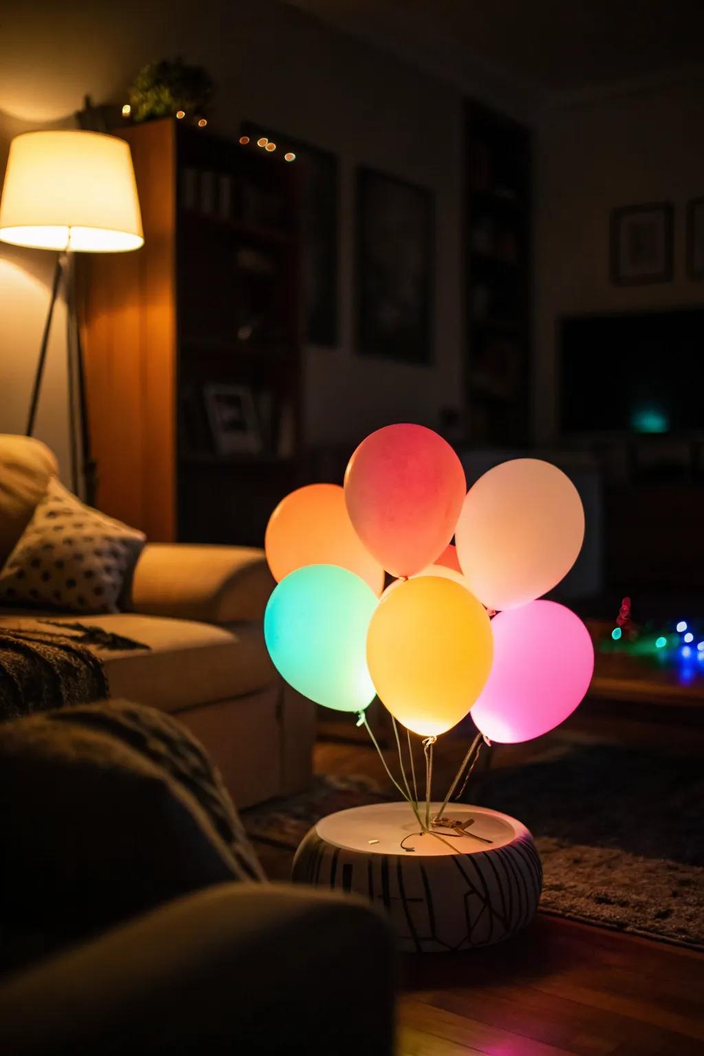 LED balloons yield a magical radiance for nighttime occasions.
