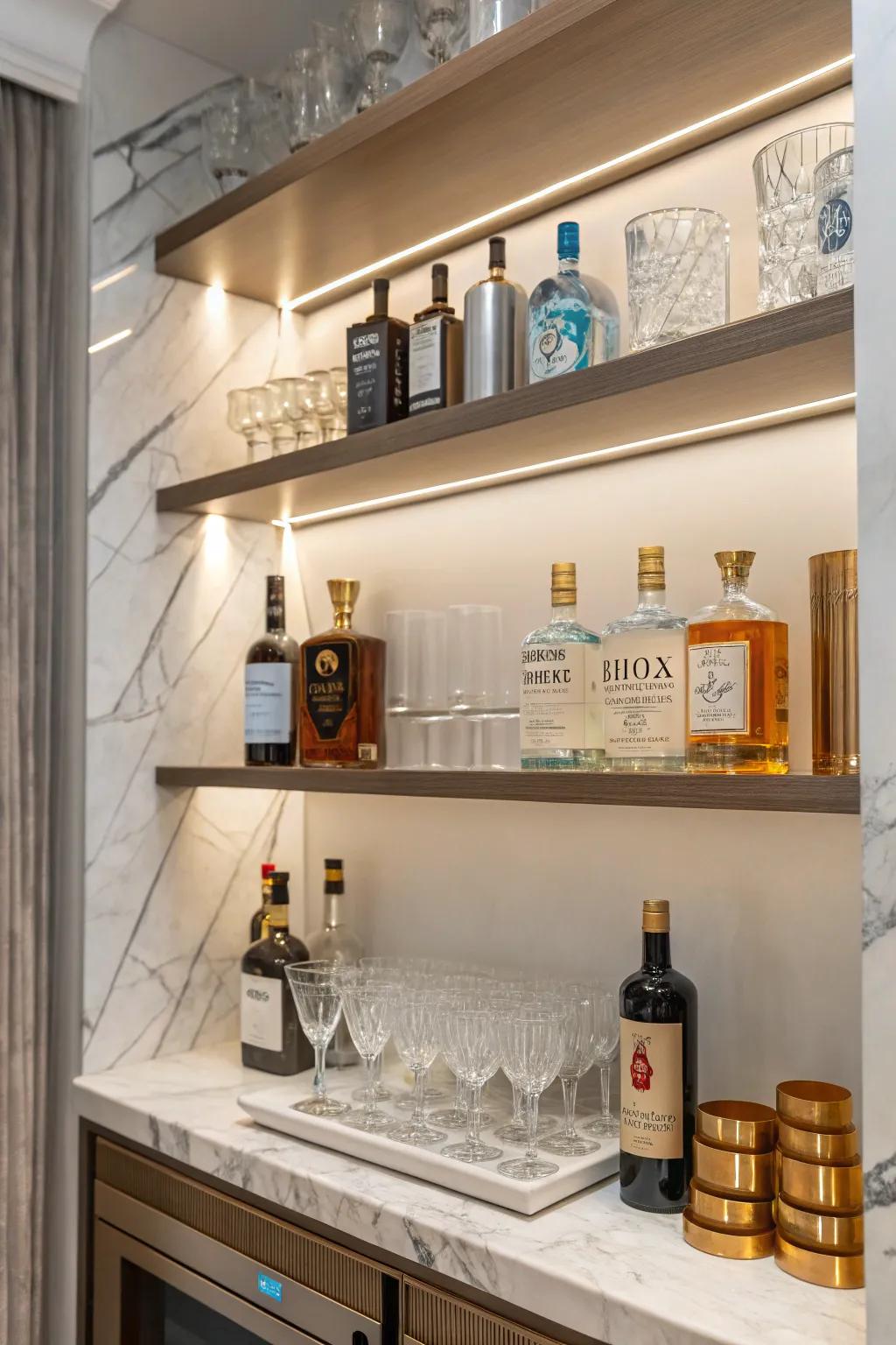Stone boards impart a luxurious ambiance to your bar.