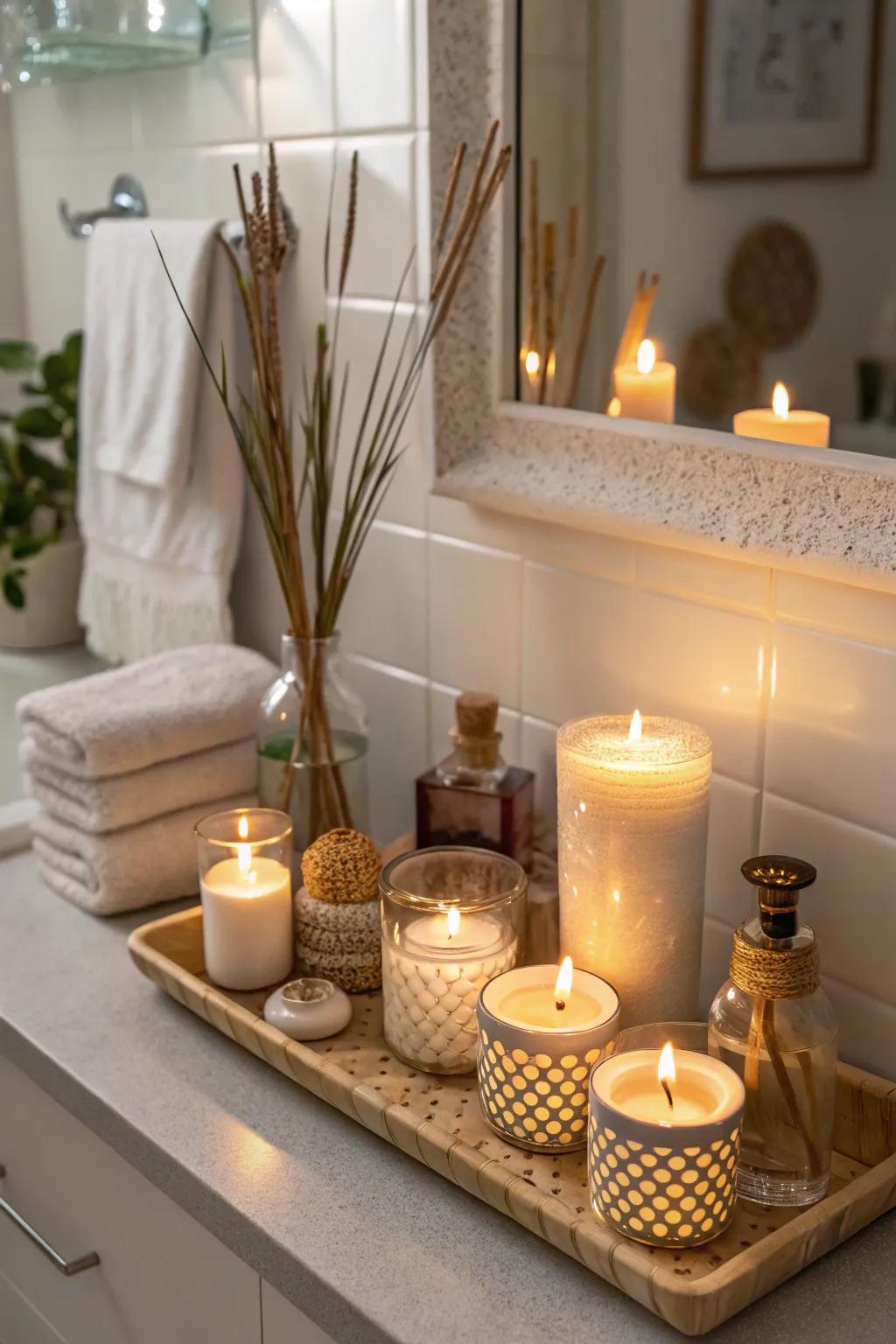 Scented wax blocks foster a warm and inviting atmosphere.