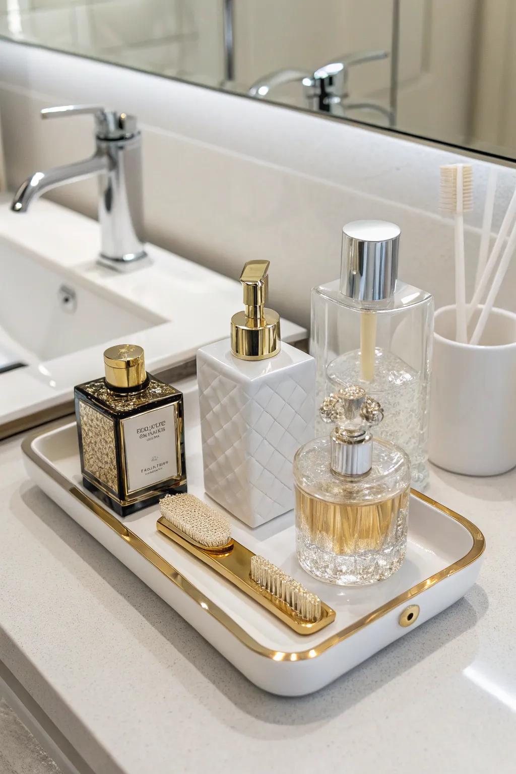 Elegant containers improve the beauty of the stand.