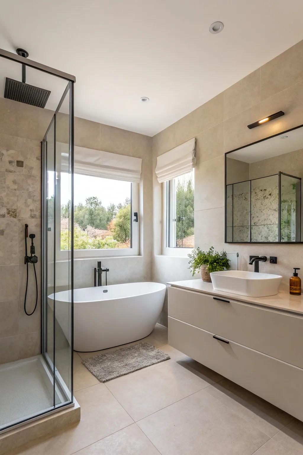 Sophisticated parts offer a streamlined and updated feel to restroom walls.