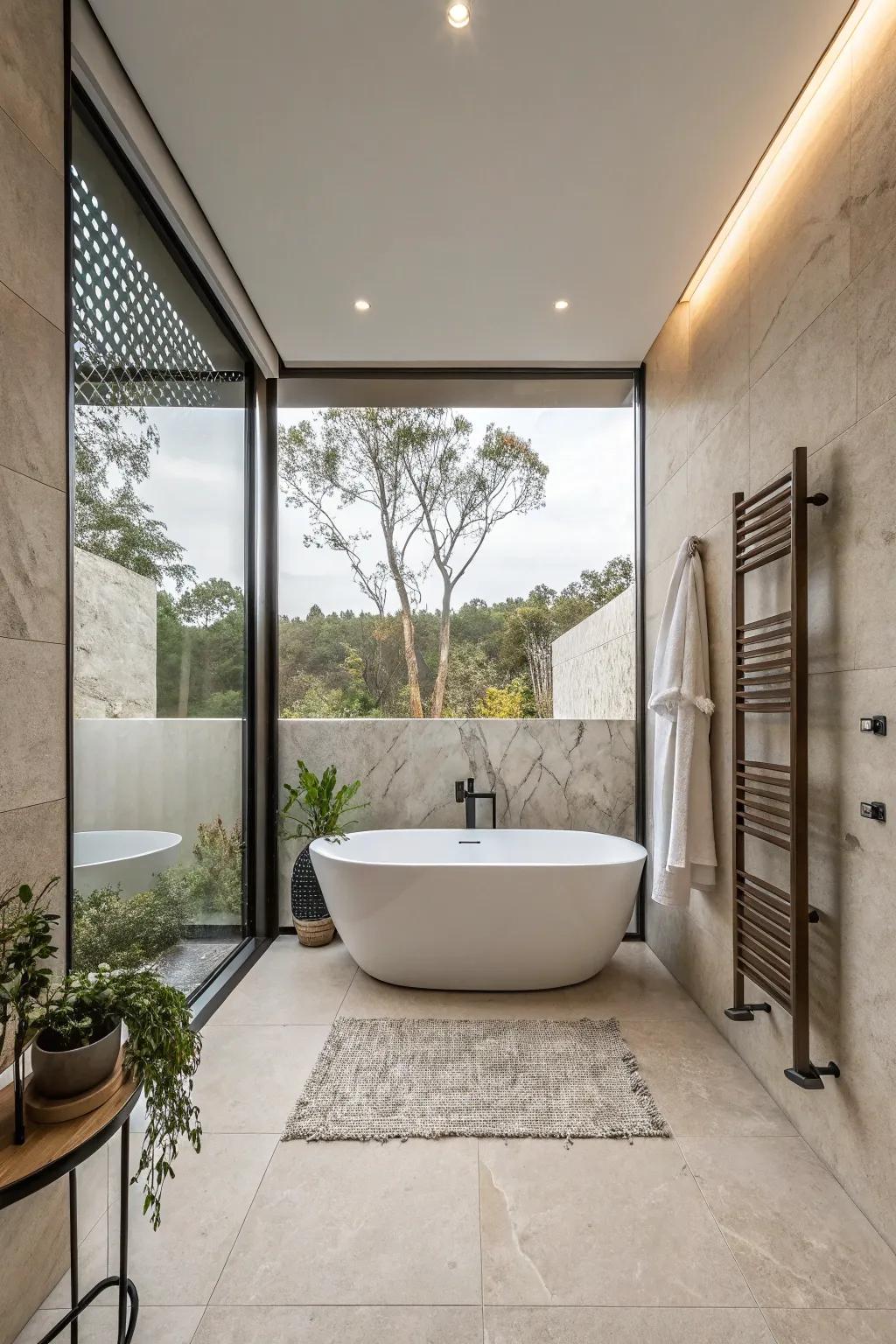 Minimalist design enhances the refined elegance of your bathtub space.